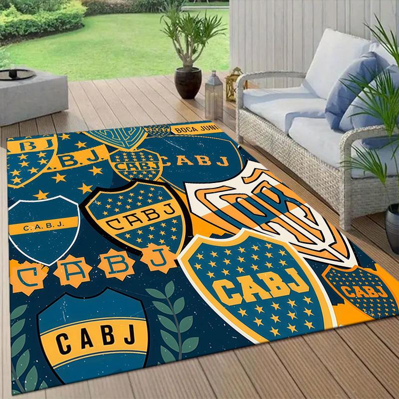 Club Atletico Boca Juniors Flannel Pattern Square Carpet,Area Rug,Carpet Rug for Living Room Bedroom Sofa Playroom Decor,Non-slip Floor Mat