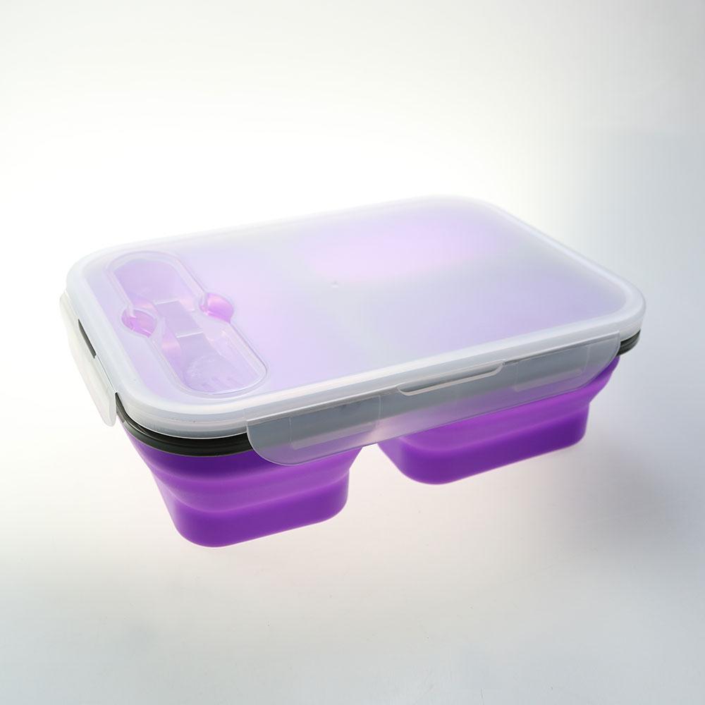 Silicone World 1300ML Silicone Collapsible Portable Lunch Box Large Capacity Bowl Lunch Bento Box Folding Lunchbox Eco-Friendly фиолетовый