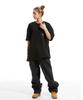 CREAM SODA LAB Gray Logo Oversized Heavyweight Pocket Short Sleeve Tee Black