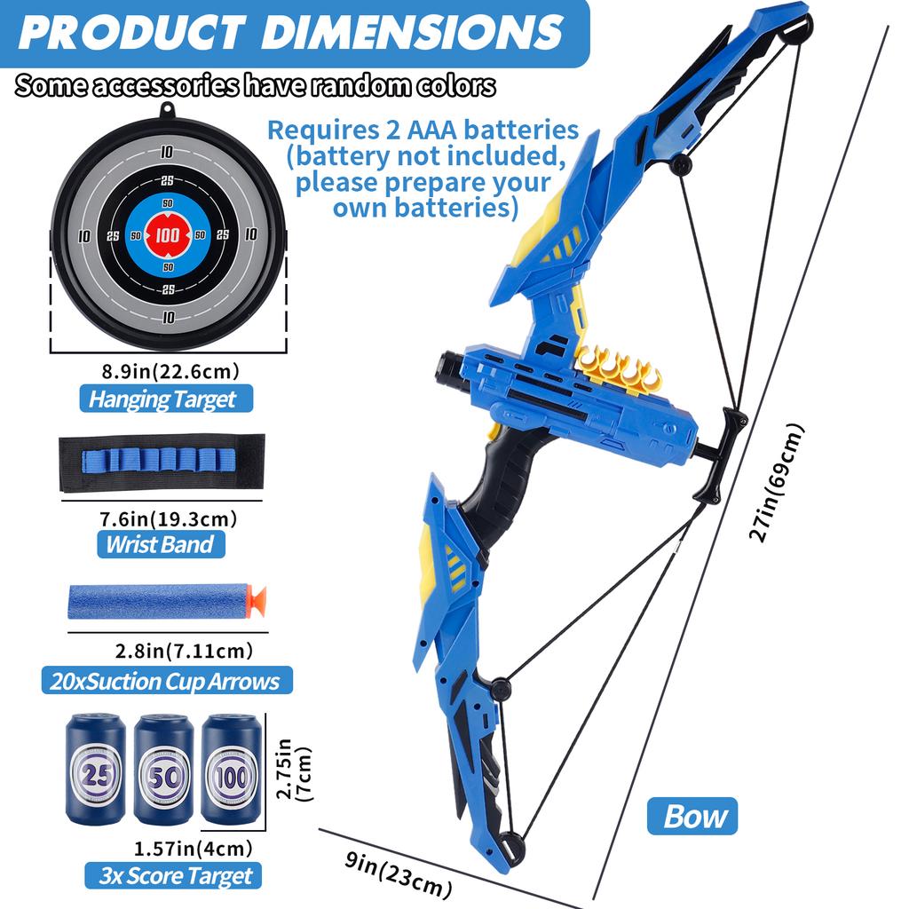 Kids Soft Dart Archery Set with LED Lights Indoor Outdoor Sports Gift for Boys And Girls. Halloween Christmas Thanksgiving 6