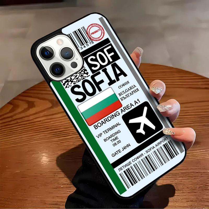 Custodia per Telefono con Mappa e Bandiera della Bulgaria per iPhone 17 Air 16 15 14 13 12 11 Pro Max Max Plus Custodia Bumper