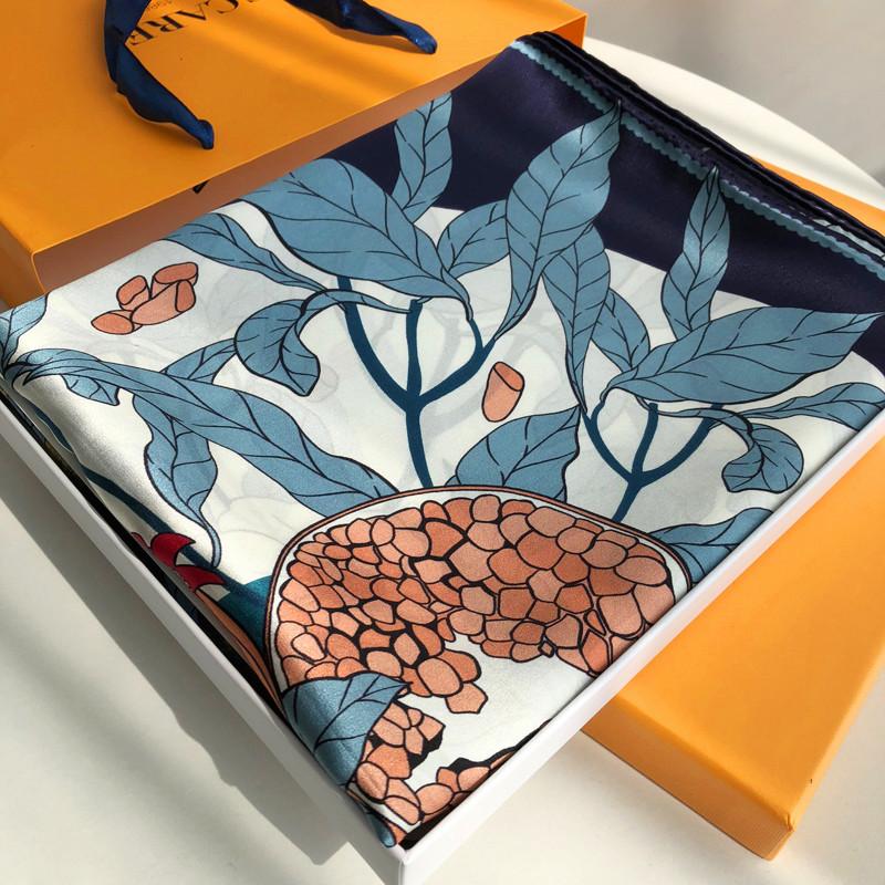 Glazed Ginkgo Silk Scarf Silk Women'S Spring And Autumn Mulberry Silk Scarf Air Conditioner Shawl Square Scarf