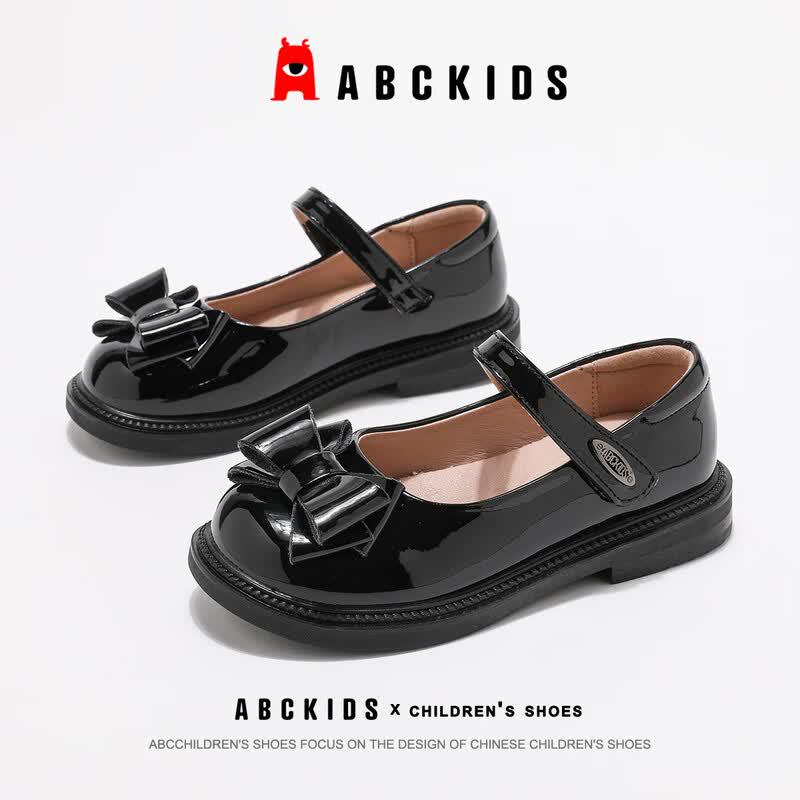 ABC KIDS Girls Black Patent Princess Shoes 34