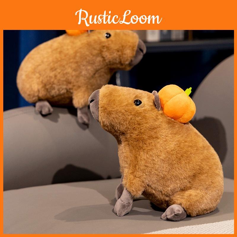 Pumpkin Plush Capybara Toy Stuffed Animal Doll Decoration Gift 30cm Collectors