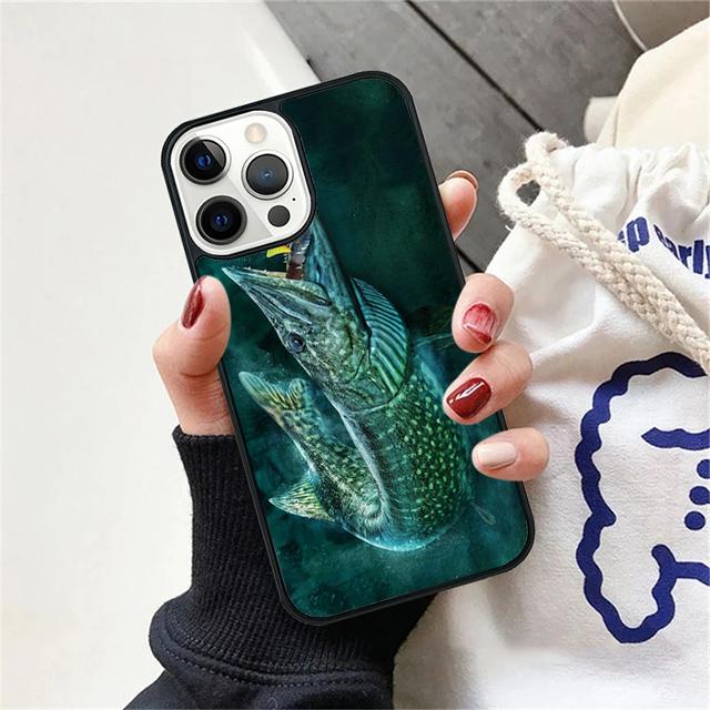 Pike Fishing Bait Spinner Coque Shell For iPhone 17 Air 15 16 14 13 12 Pro Max 11 Pro Max Plus Phone Case Cover