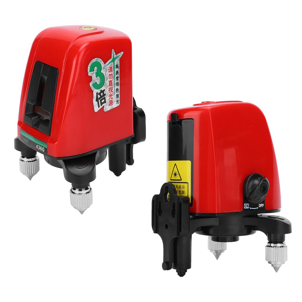 AK436G Laserowy Poziom Liniowy 2 Linie 1 Punkt Samopoziomujący Zielona Wiązka Narzędzie do Pomiaru Poziomu
