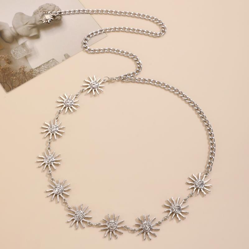 Vintage Oval Craved Metal Waist Chain For Women Retro Style Exquisite Gold Color Plated Belt Chains Fashion Body Jewelry Gifts
