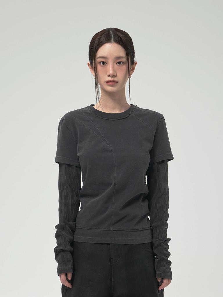 DSMT (W) Panel Layered Tee_Pigment