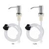 Sink Soap Dispenser Brushed Stainless Steel Sink Soap Dispenser with Silicone Extension Tube for Kitchen