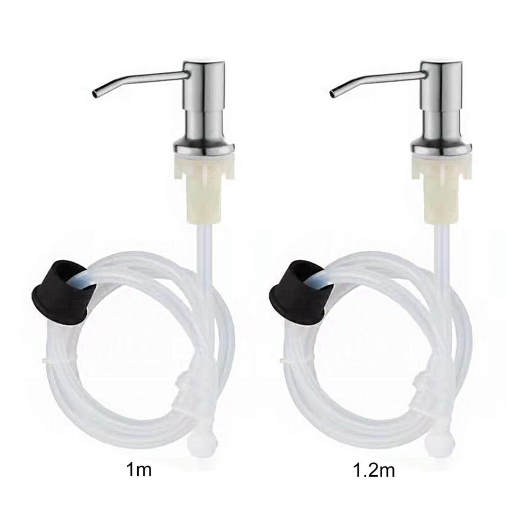 Sink Soap Dispenser Brushed Stainless Steel Sink Soap Dispenser with Silicone Extension Tube for Kitchen