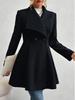 Umlegekragen Trenchcoat Damen Windjacke Eng anliegende Kleidung Femme Lockerer Umhang Wolliger Einreiher Oberbekleidung