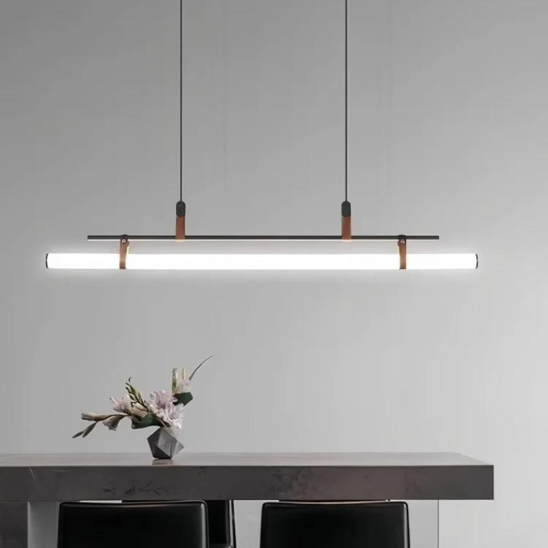 Minimalist Dining room Study Room Office Desk lighting Coffee Table Kitchen island Long Strip LED Ceiling Pendant Lamp