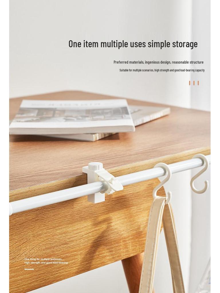 No-Drill Adjustable Curtain Rod and Towel Holder Clips