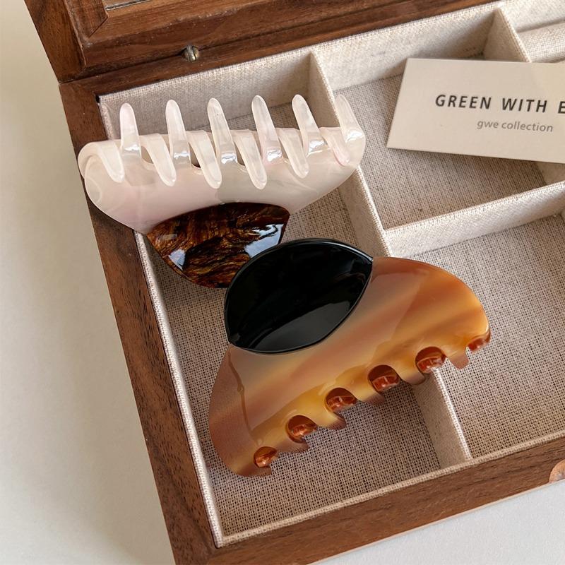 Vintage Spliced Acetic Acid Hair Claw Clip Headwear for Women Korea Elegant Geometric Hairpin Hair Accessories