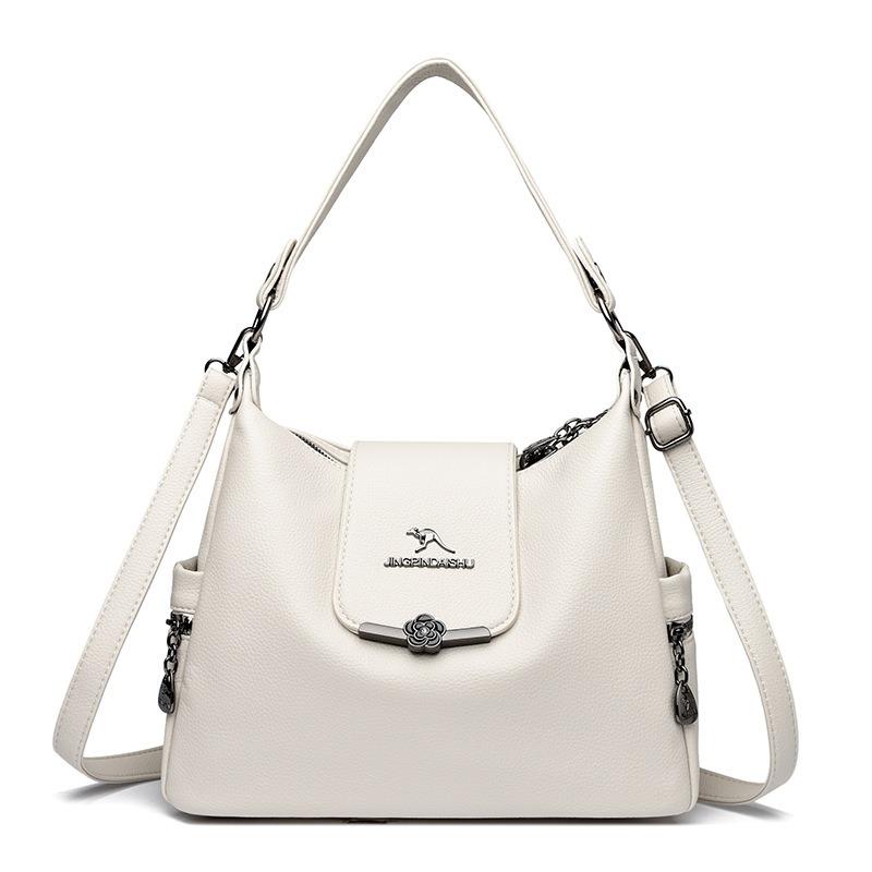 Retro Women's Bag Temperament, Versatile Soft Leather Texture Shoulder Bag, Large Capacity Can Be Carried Crossbody Mother Bag