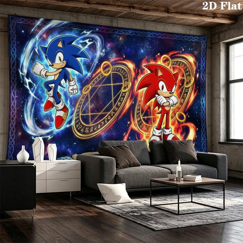 Hedgehog Cartoon Wall Tapestry Aesthetic Wall Hanging Printed Fabric Blanket Decorative Tapestries for Bedroom Living Room Home Decor