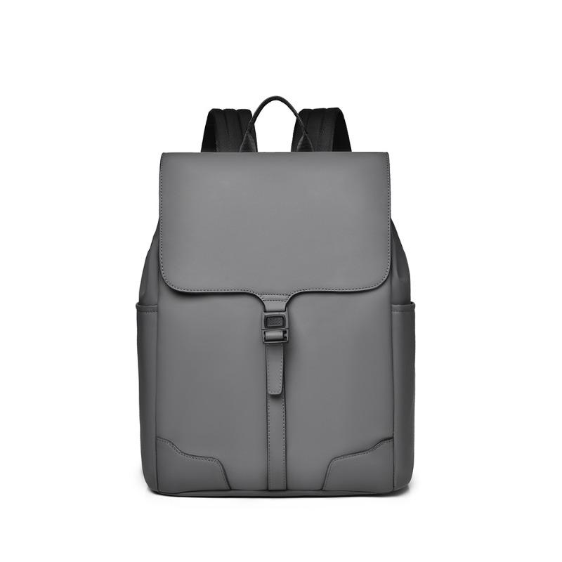 

Soft Leather Korean Version Large-capacity Backpack, Casual Business Computer Bag, Retro Waterproof Student серый