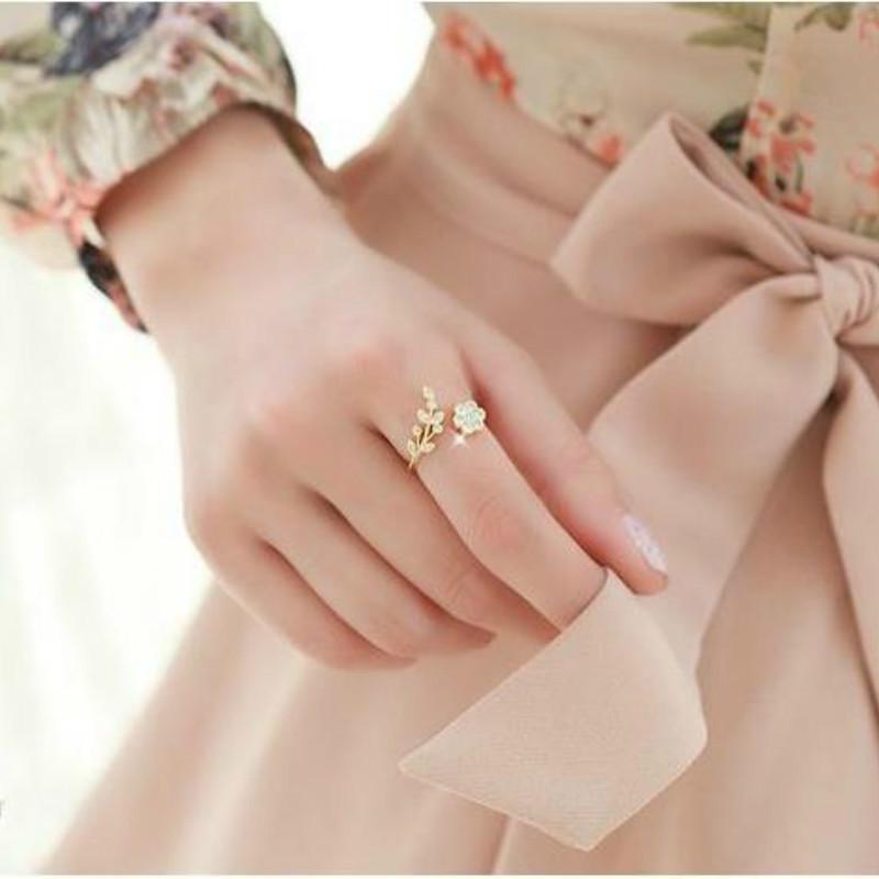 Bohemia Urocze pierścionki Kobiety Kwiat Otwarcie Knuckle Rings Biżuteria