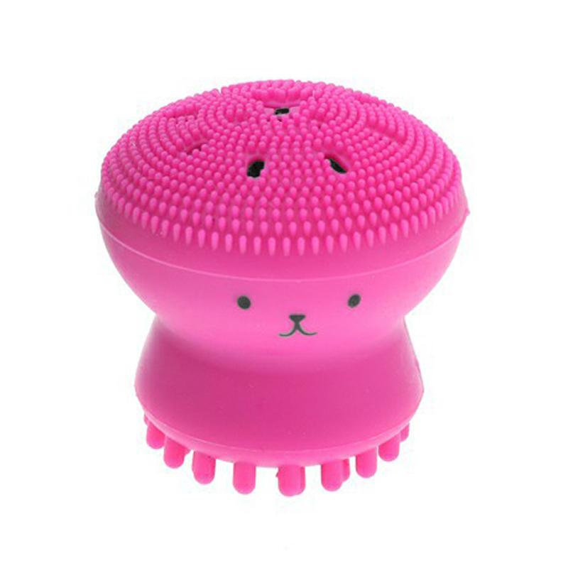 

Прекрасная маленькая силиконовая щетка для чистки лица в форме осьминога