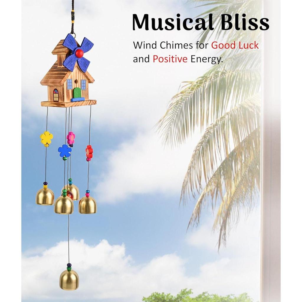 Wind Chimes for Home & Balcony Decor, Metal Hanging Outdoor Garden Terrace, Feng Shui Positive Energy Good Luck & Vastu