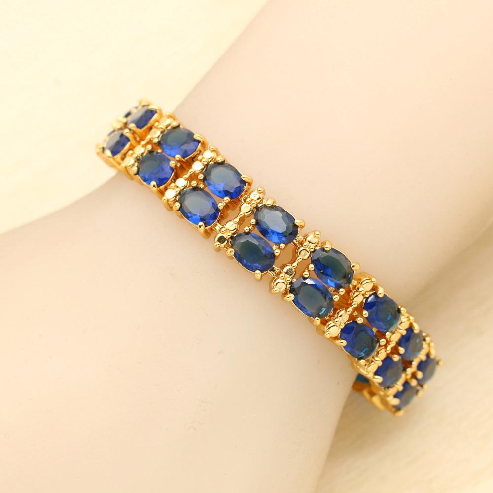 Grüner Kristall Wassertropfen Vergoldete Schmucksets für Damen Hochzeit Armband Ohrringe Halskette Anhänger Ring Party Geschenk