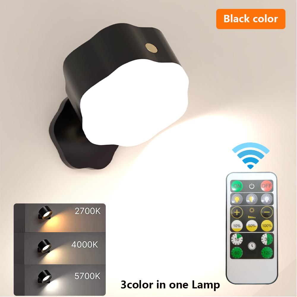 LED Wall Lamp Night Light Touch Sensing Switch 3color in 1 Lamp USB Rechargeable LED for Kitchen Bedroom Wireless Remote Control