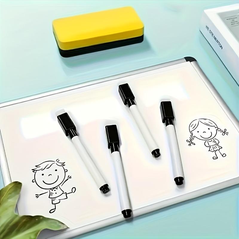 10pcs Erasable Whiteboard Markers with Built-in Eraser - Non-Toxic, Medium Tip for Office & School Supplies