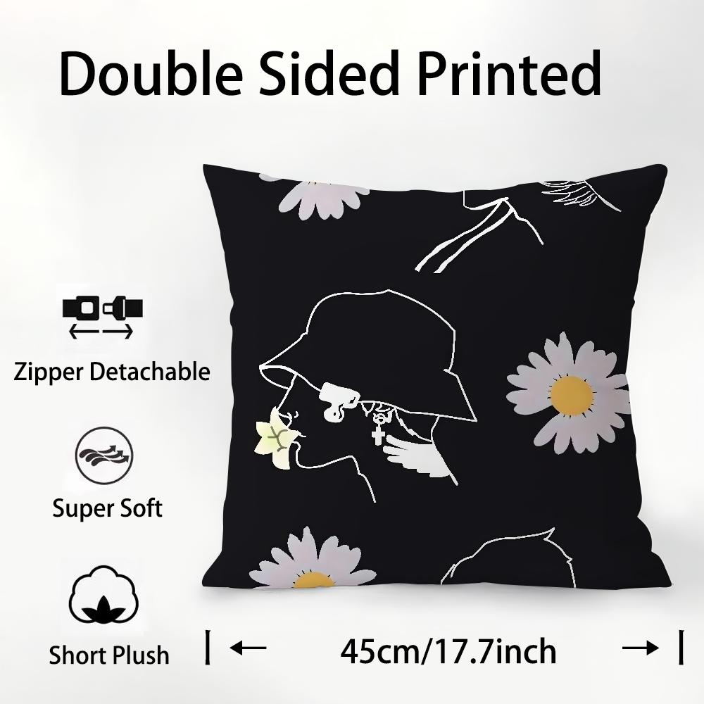 

Наволочка Daisy P-PEACEMINUSONE, плюшевая ткань, мягкая, двусторонняя печать, чехол для диванной подушки, наволочки для декоративных подушек 16x16Inch