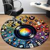 1pc Music Instruments Office Round Area Rug, Indoor Mat Suitable ForOffice, Under Office Chairs Bedroom Living Room Home Decor, Room Deco T134