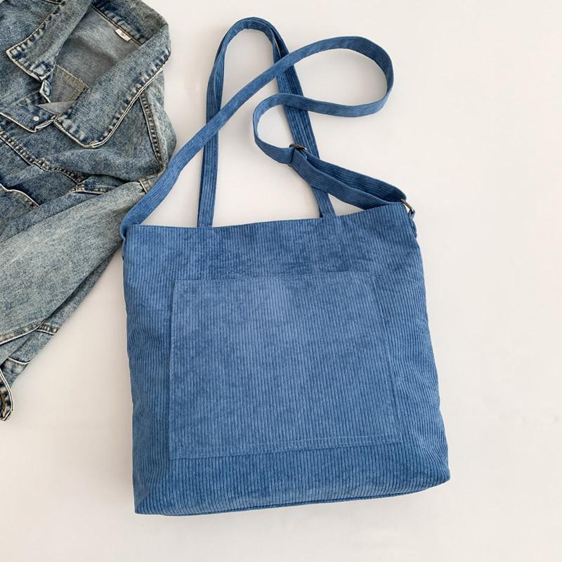 Chic Minimalist Fashionable Tote Bag For Women With Soft Corduroy Material