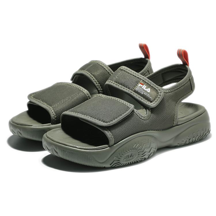 New FILA Thick Sole Velcro Green Korean Version Unisex Sandals 1SM01562D_207