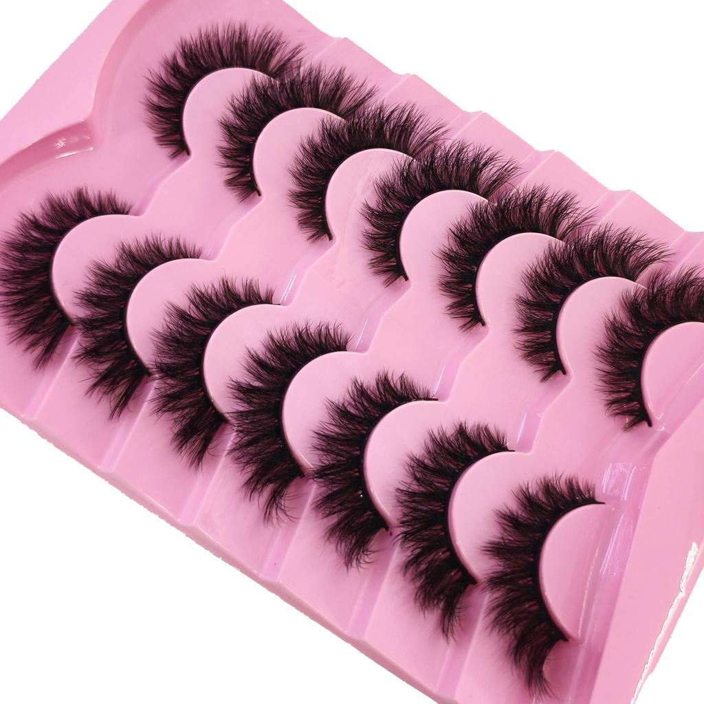 Xiaomi NEW 7pairs Makeup Eyelashes 3D Mink Lashes Fluffy Soft Wispy Natural Cross Eyelash Extension Reusable Lashes Eyelashes