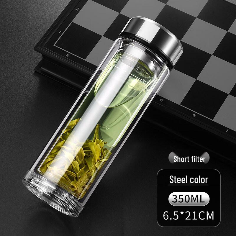 ZISIZ Men s Double-Layer Glass Water Cup