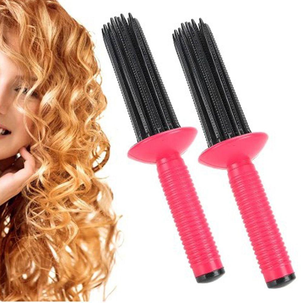 

Pink Adjustable Curls Comb Plastic Roller Roll Comb Air Volume Comb Barber