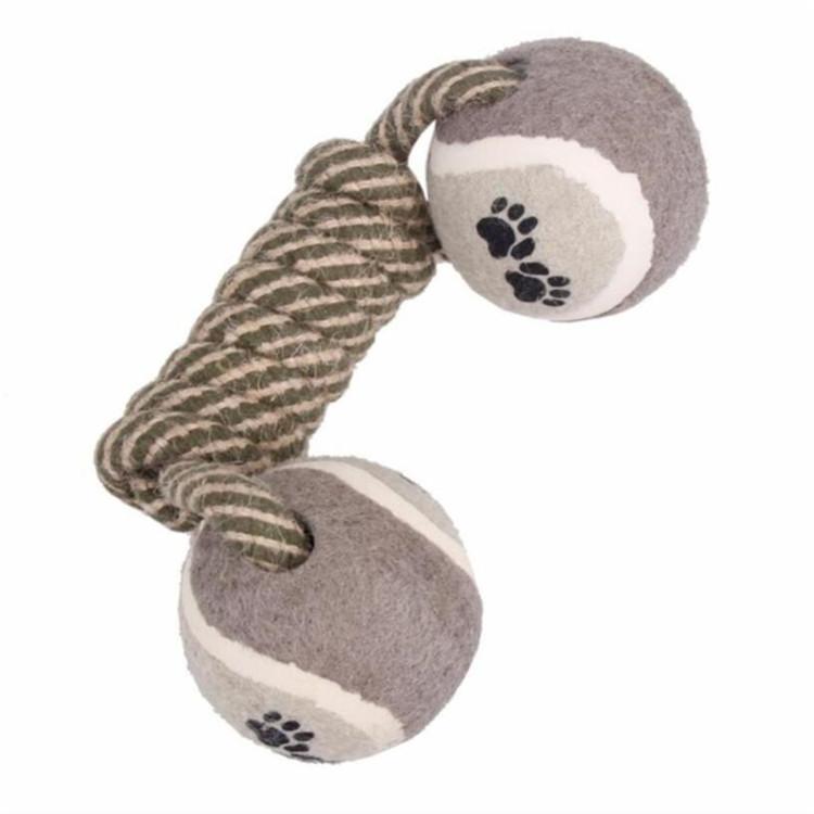 Funny Pet Puppy Dog Chew Training Toys Dumbbell Tennis Rope Toy for Dog серый