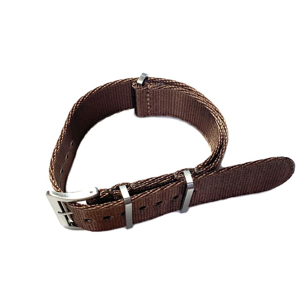 Watch Premium G10 NATO Type Silk Touch Nylon 20mm Width DELUXE NYLON NATO TYPE WATCH STRAP Brown 20mm [Naval Co.] Strap, Brown,