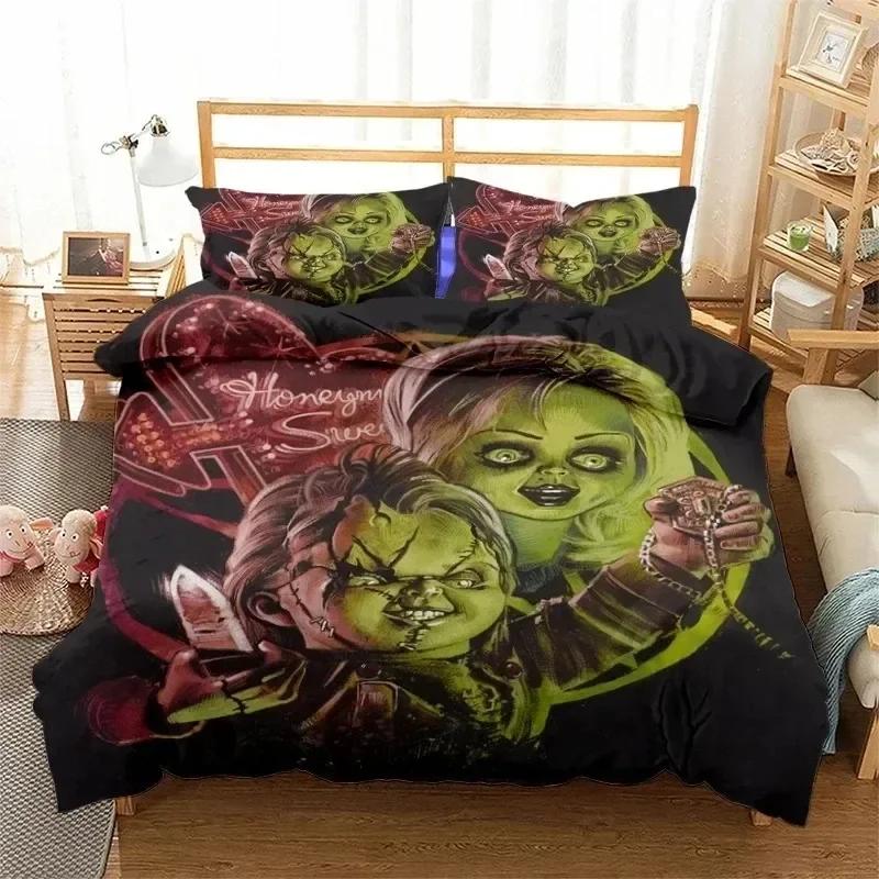 New Bride Of Chucky 3D Print Bedding Set Duvet Covers Pillowcases One Piece Comforter Bedding Sets Bedclothes Bed K598