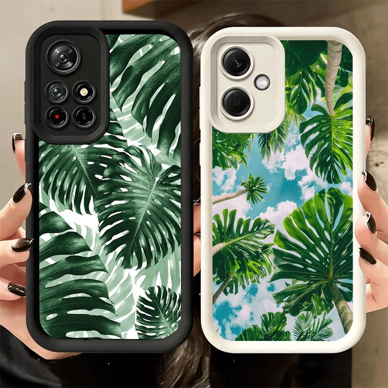 Phone Case for Xiaomi Redmi Note 15 14 13 Pro Plus Summer Plants Green Leaf Shell 12S 11 11S 11T 5G 14S Soft Silicone Funda