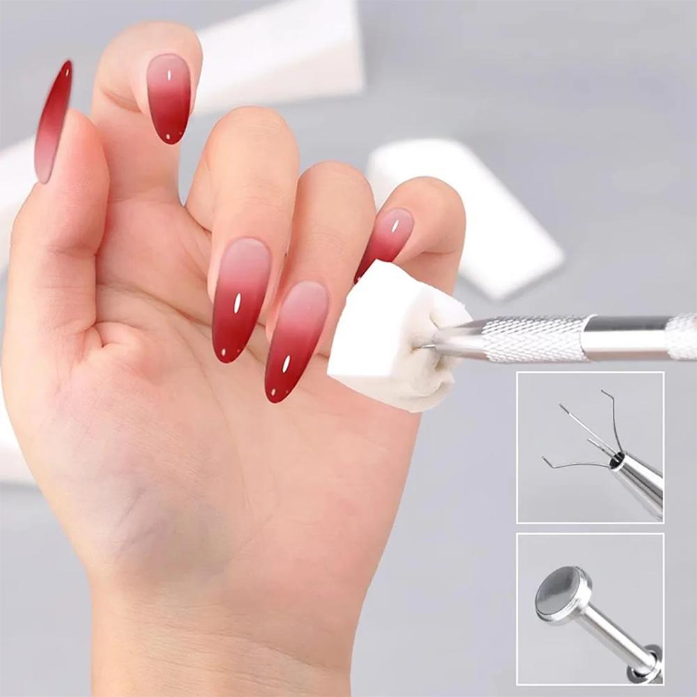 LINMANDA 50Pcs Soft Nail Sponges for Nail Art Sponges With Grabbing Pen Nails Manicure Nail Art Tools Accessories Supplies