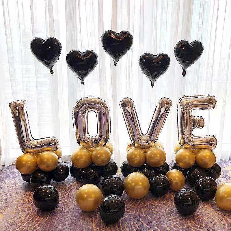 Honeymoon Room Wedding Scene Decor Set: Love Letter Balloons & Transparent Boxes