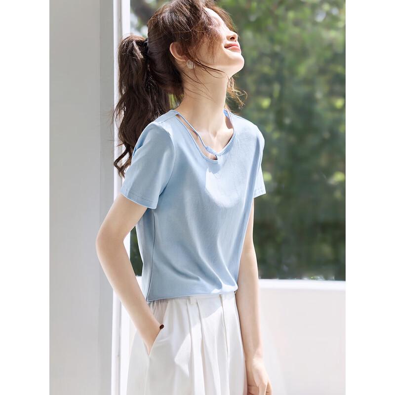 Women s Abstract Tie-Dye Hollow-Out Short-Sleeve T-Shirt XL