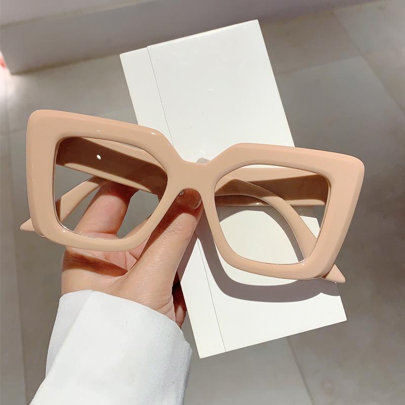 Trendy Women Glasses Frame Stylish Square Brand Design Eyewear Oversize Eyeglasses for Decoration Pograph