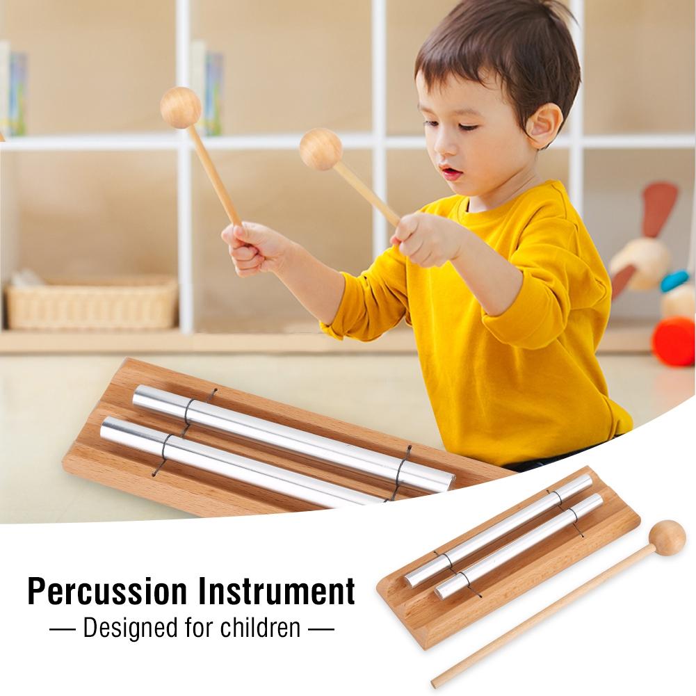 2 Tone Percussion Instrument with Mallet Musical Education Toy for Children Kids Toddle