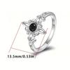 S925 Sterling Silver Exquisite Celtic Knot Black Zircon Ring for Ladies Personalized Ring Party Banquets Jewelry Gifts