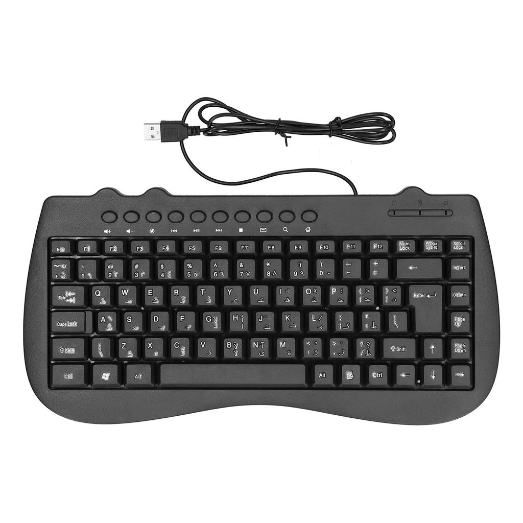 USB Keyboard Durable Plastic 87 Keys KB‑301B Keypads General Ergonomically Computer