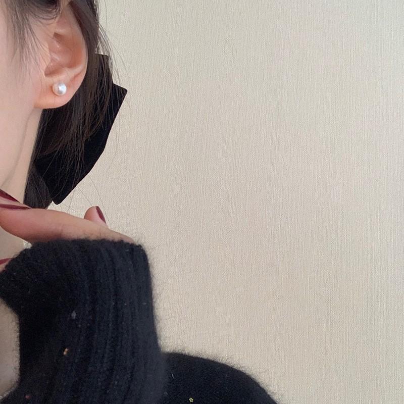 Simple Versatile Pearl Earrings Fashion Personality Stud Earrings Temperament Earrings Women