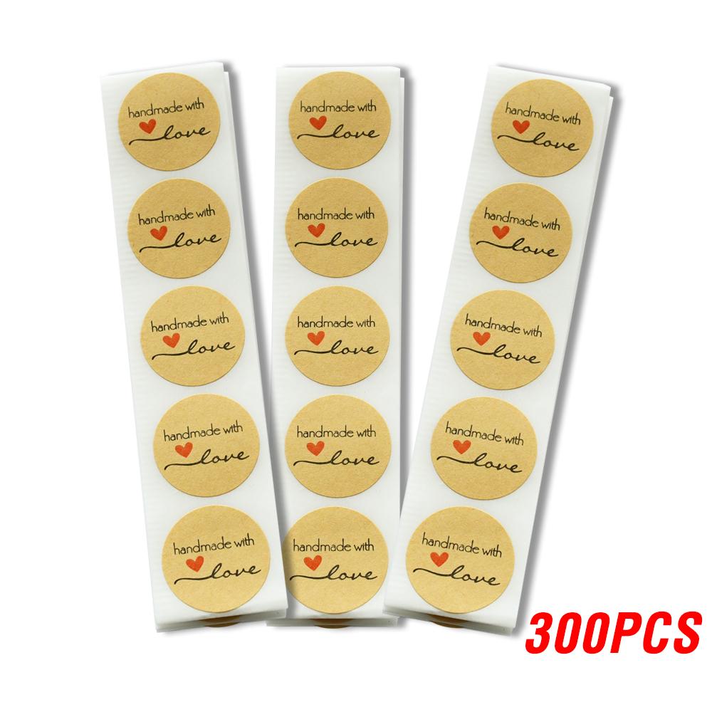 100-500Pcs High-Quality Handmade High-Quality Love High-Quality Stickers High-Quality Seal High-Quality Labels High-Quality Brown High-Quality Party