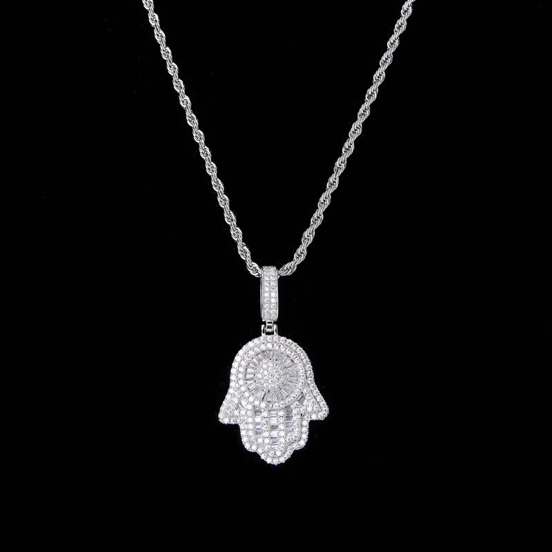 Men's Trendy Retro Fatima Hand Zircon Necklace