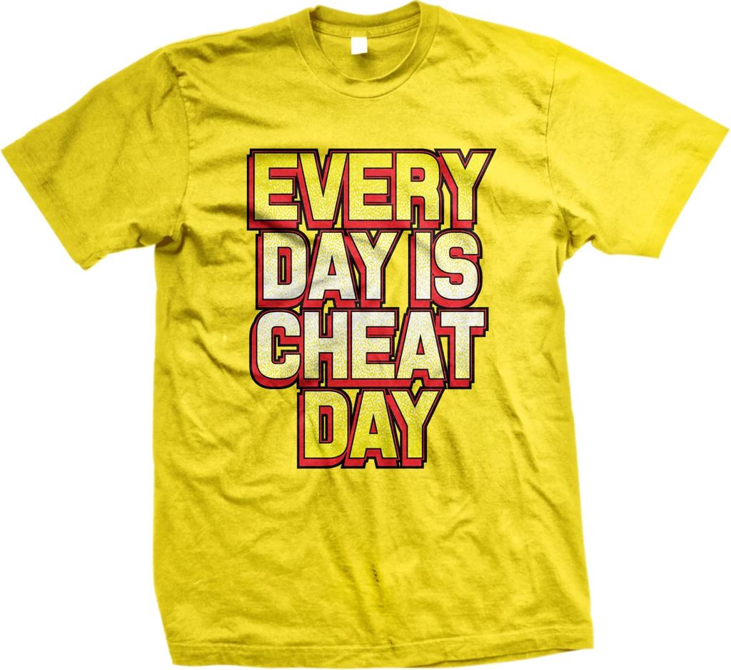Every Day Is Cheat Day  Funny Exercise Diet TShirt 100 Cotton ONeck Summer Short Sleeve Casual Mens Tshirt Size S3XL
