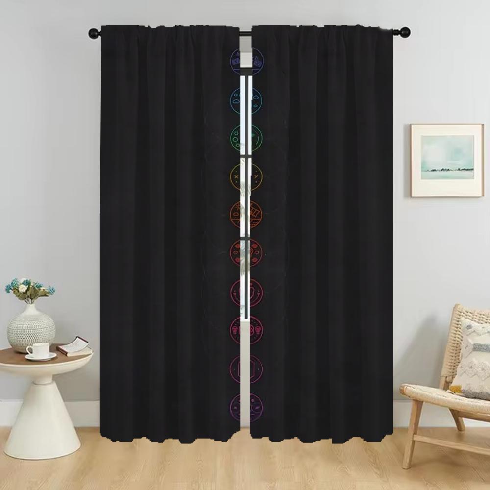 Blackout Curtain for Room 2 Panel Coldplay Anti-mosquito Curtains for Camera Home Interior Curtains Shades Halloween Decoration